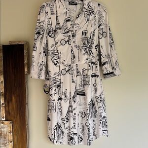 Karl Lagerfeld Monochrome Cityscape Dress
